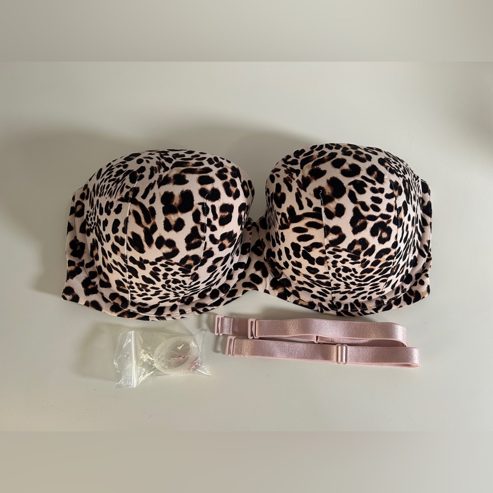 Cacique Leopard Print Strapless/Convertible Bra